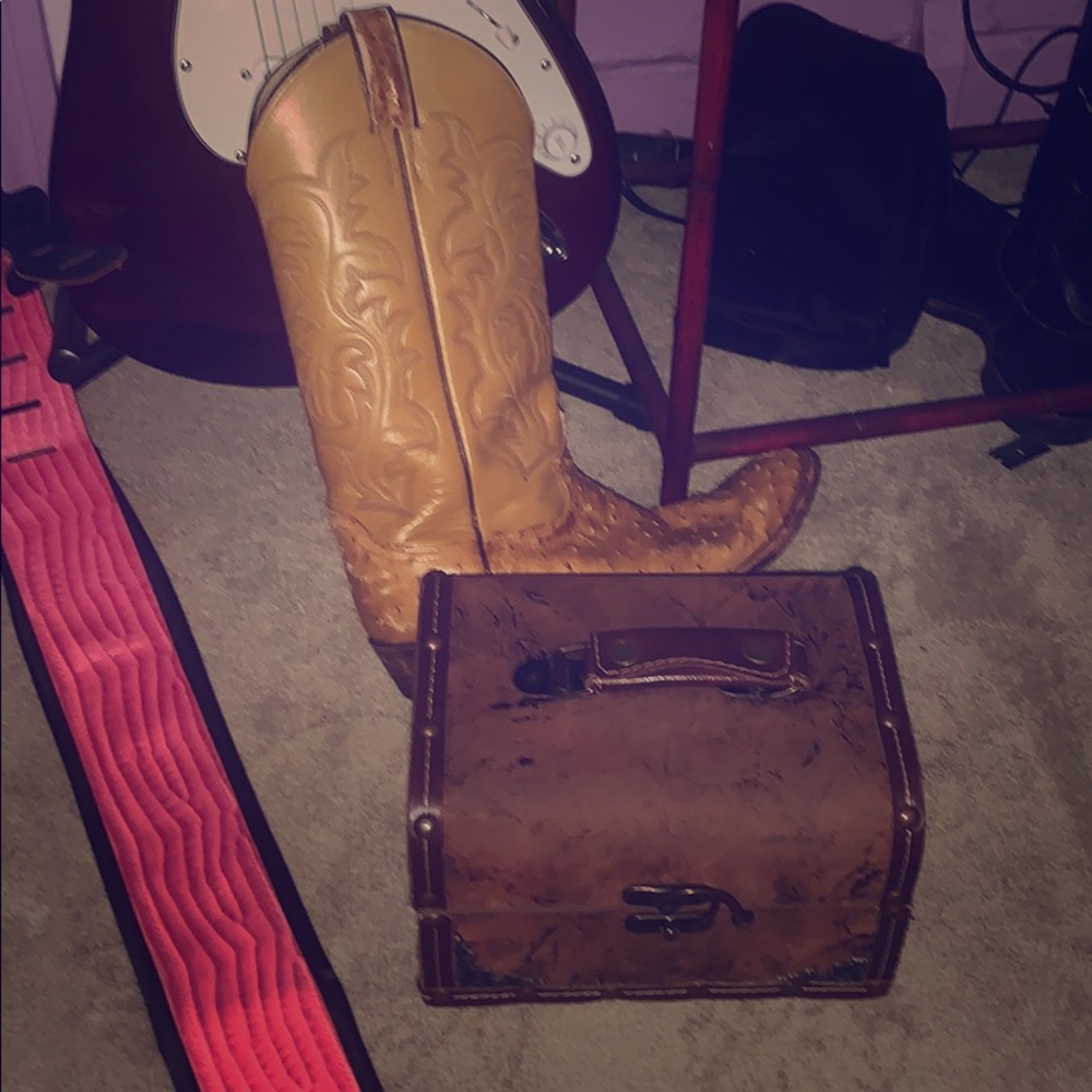 Justin’ s Boots Ostrich and leather!